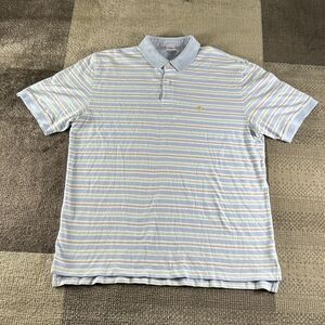Brooks Brothers Blue Pastel Striped Polo Shirt Mens‎ Size 2XL Colorful Preppy